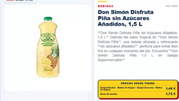 Don Simón - Disfruta Piña Sin Azúcares Añadidos