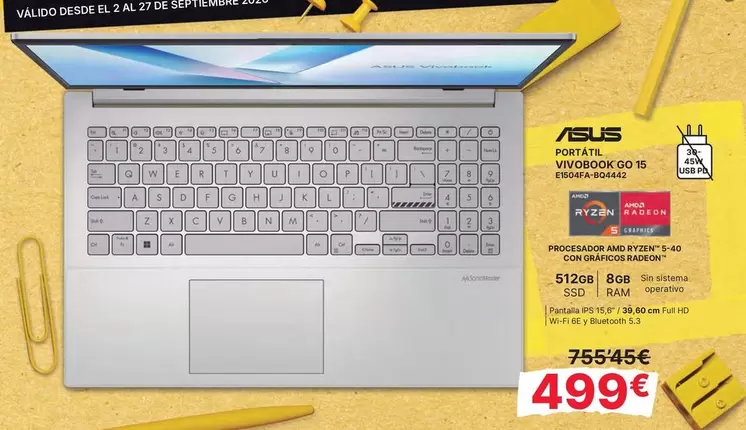 Asus - Portátil Vivobook Go 15 E1504FA-BQ4442