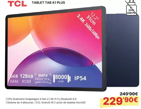 TCL - Tablet Tab A1 Plus