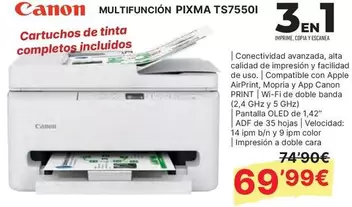 Canon - Multifuncion Pxma Ts7550i
