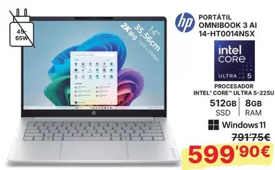 HP - Portatil Omnibook 3 Ai 14 HTO0014NSX