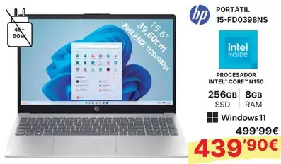 HP - Portátil 15-Fd0398ns