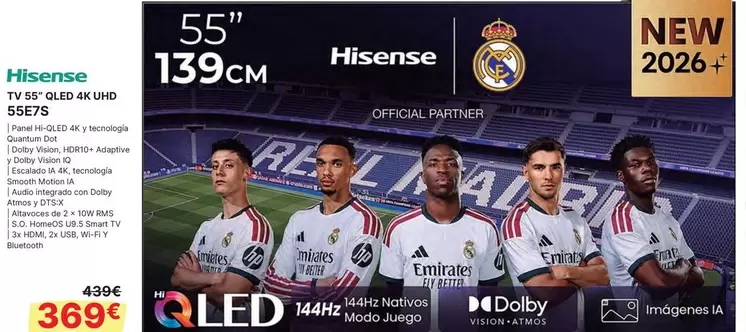 Hisense - Tv 55" Qled 4k Uhd 55E75