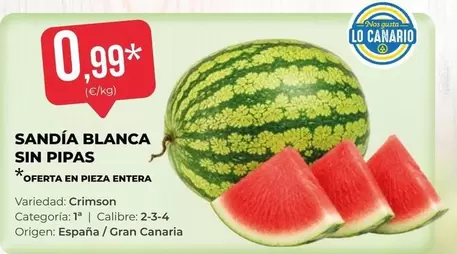 origen - Sandía Blanca Sin Pipas