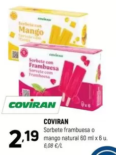 coviran - Sorbete Frambuesa O Mango Natural
