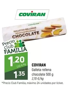 coviran - Galleta Rellena Chocolate