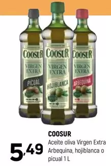 Coosur - Aceite Oliva Virgen Extra Arbequina, Hojiblanca O Picual