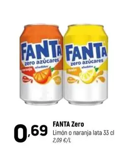 fanta - Zero Limon O Naranja