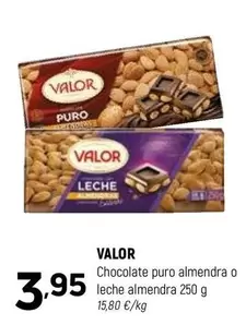Valor - Chocolate Puro Almendra O Leche Almendra