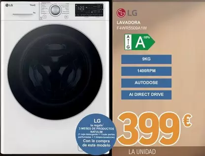 LG - Lavadora F4WR5509A1W 
