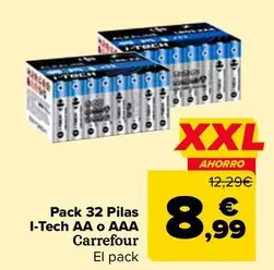 Carrefour - Pack 32 Pilas I-Tech AA O AAA