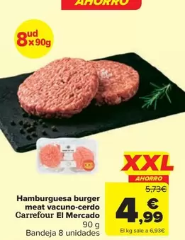 carrefour - Hamburguesa Burger Meat Vacuno-cerdo El Mercado
