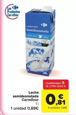 carrefour - Leche Semidesnatada
