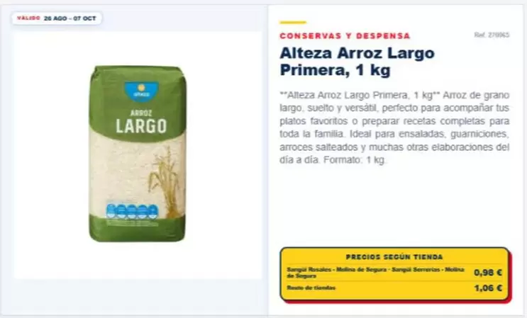 Alteza - Arroz Largo