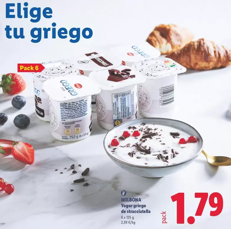 Milbona - Yogur Griego De Stracciatella
