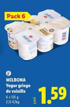 Milbona - Yogur Griego De Vainilla