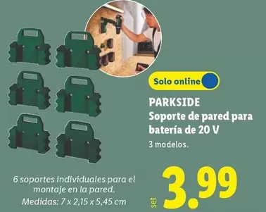 Parkside - Soporte De Pared Para Bateria De 20 V