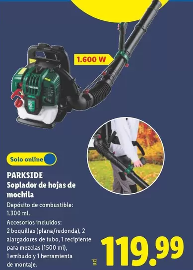 Parkside - Soplador De Hojas De Mochila
