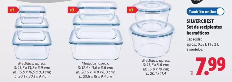 SilverCrest - Set De Recipientes Herméticos