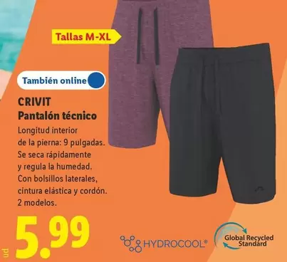 Crivit - Pantalon Tecnico