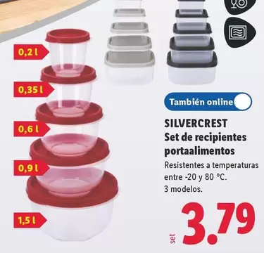 SilverCrest - Set De Recipientes Portaalimentos