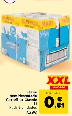 Carrefour - Leche Semidesnatada Classic