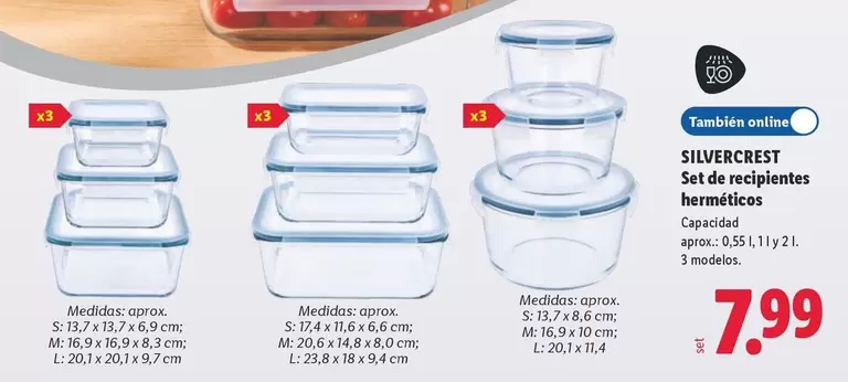 SilverCrest - Set De Recipientes Herméticos