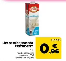 Président - Leche Semidesnatada