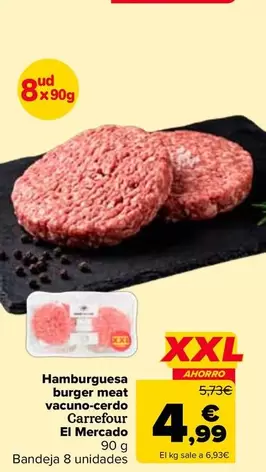 Carrefour El Mercado - Hamburguesa Burger Meat Vacuno-Cedo
