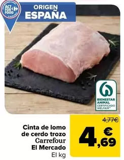 Carrefour El Mercado - Cinta De Lomo De Cerdo Trozo