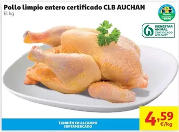 Auchan - Pollo Limpio Entero Certificado Clb
