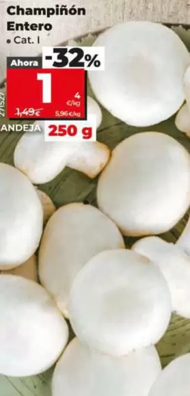 Champinon Entero Bandeja