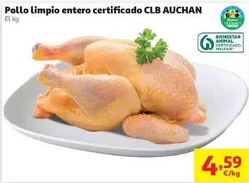 Auchan - Pollo Limpio Entero Certificado Clb