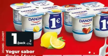 Danone - Yogur Sabor Limon/Fresa