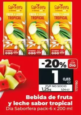 Dia Saborfera - Bebida De Fruta Y Leche Sabor Tropical