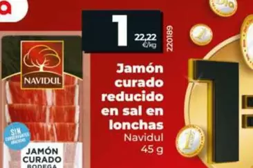 Navidul - Jamón Curado Reducido En Sal En Lonchas
