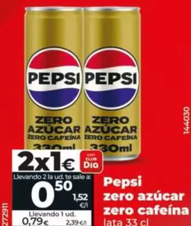 Pepsi Zero Azucar Zero Cafeina