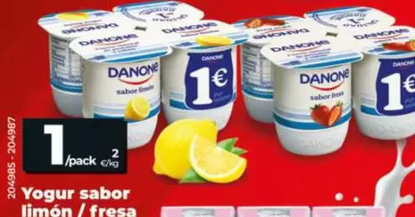 Danone - Yogur Sabor Limon/Fresa