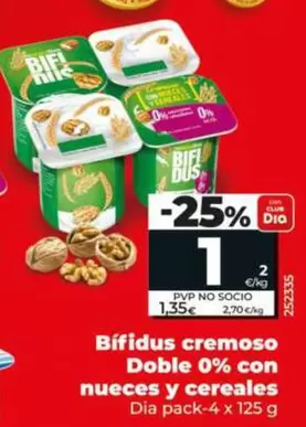 Dia - Bifidus Cremoso Doble 0% Con Nueces Y Cereales