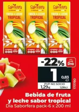 Dia Saborfera - Bebida De Fruta Y Leche Sabor Tropical