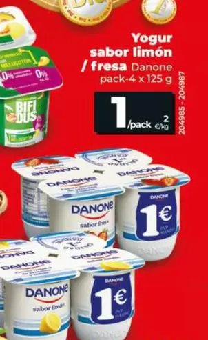Danone - Yogur Sabor Limon/Fresa