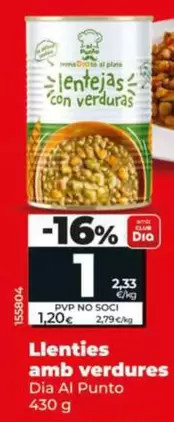 Dia Al Punto - Lentejas Con Verduras