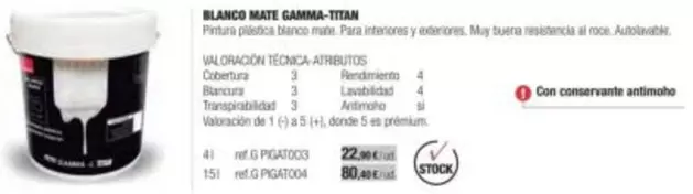 Gamma - Blanco Mate Titan