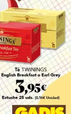 Twinings - Te English Breakfast O Earl Grey