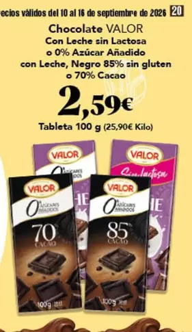 Valor - Chocolate Con Leche Sin Lactoca 0% Azucar