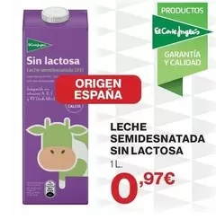 El Corte Inglés - Leche Semidesnatada Sinlactosa