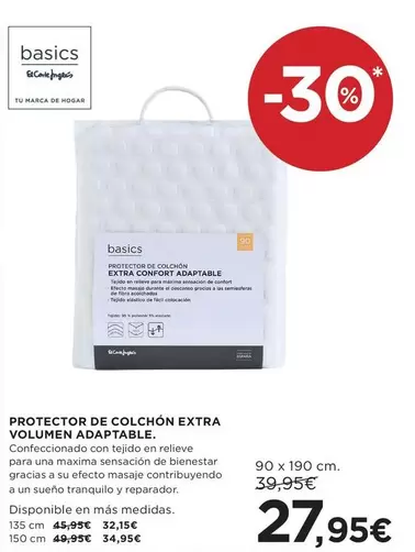 El Corte Inglés - Protector De Colchon Extra Volumen Adaptable