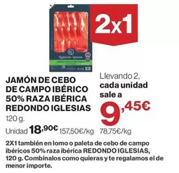 Iglesias - Jamón De Cebo De Campo Ibérico 50% Raza Ibérica Redondo