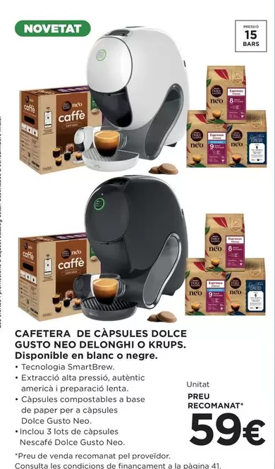 Bon Preu - Cafetera De Capsules Dolce Gusto Neo Delonghi O Krups. Disponible En Blanco O Negre