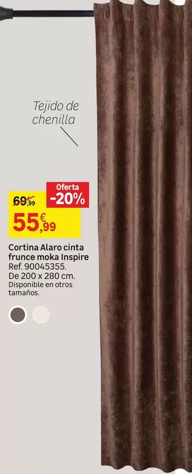 Inspire - Cortina Claro Cinta Frunce Moks